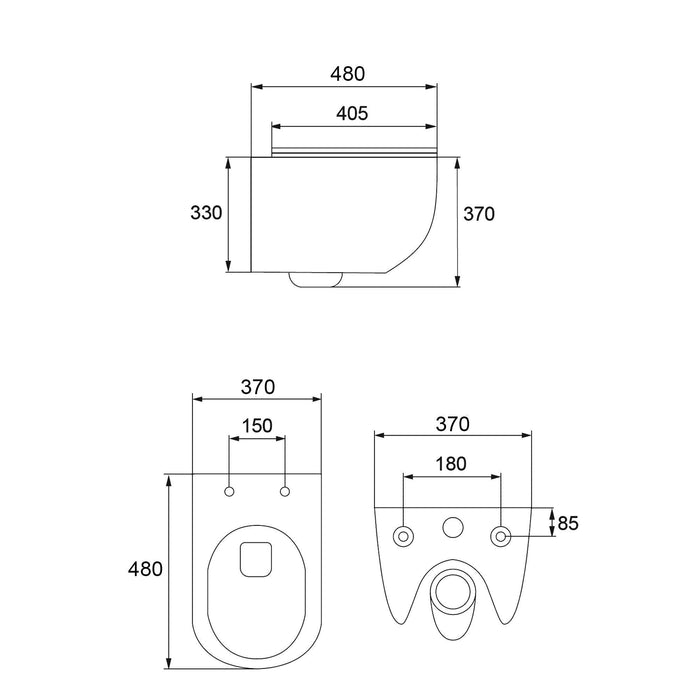 Vaso Wc Sospeso Calani Loyd Slim Black