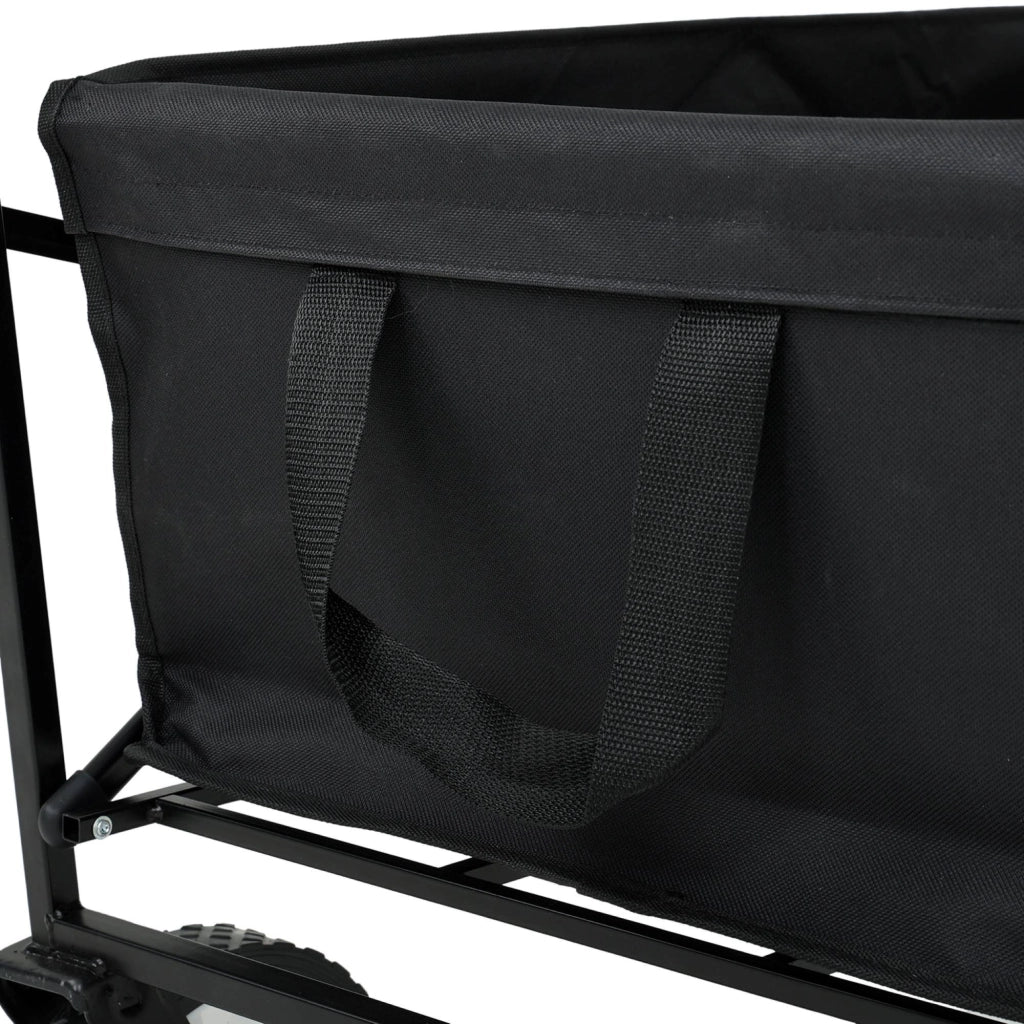Carrello da Spiaggia Pieghevole TYRS con Ruote in Plastica, Portata Massima 120 kg, Colore Nero