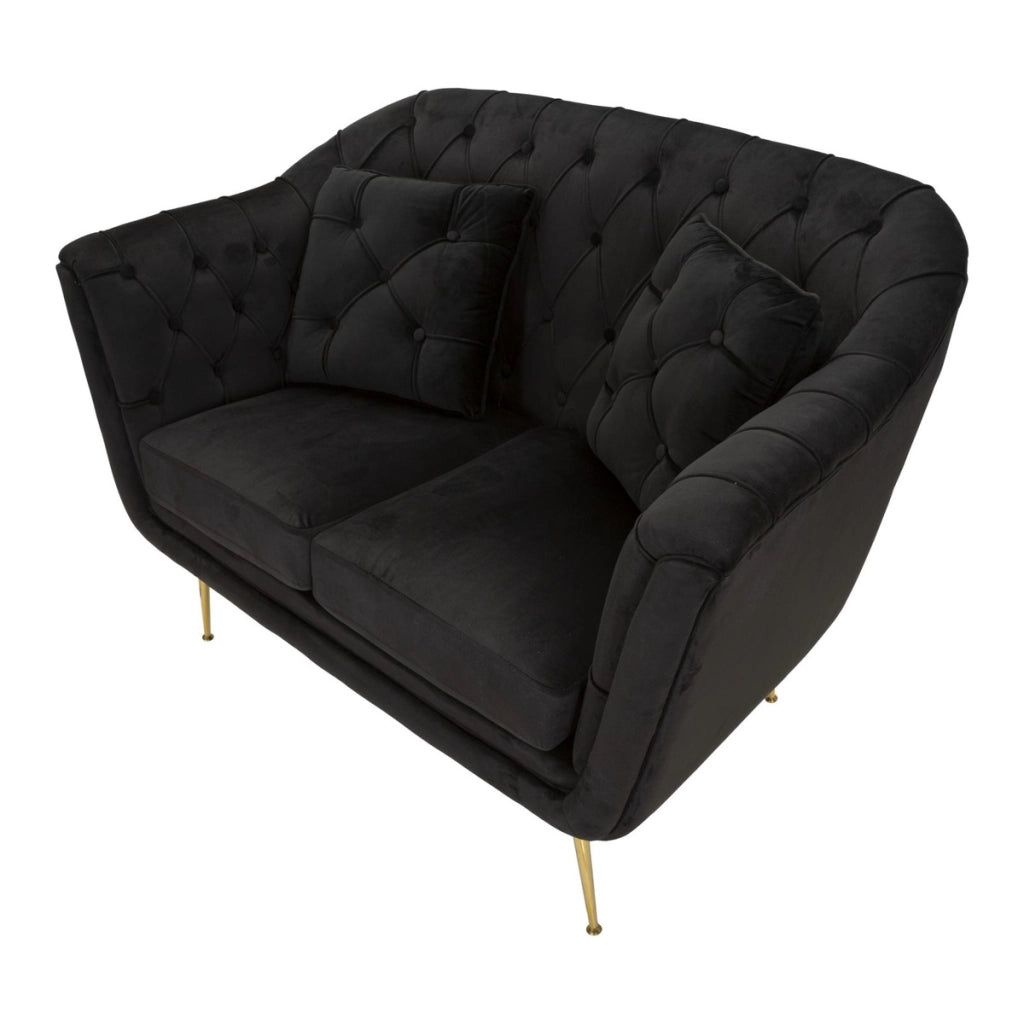Divano VKH896, Nero, Poliestere, 130x83x91 cm