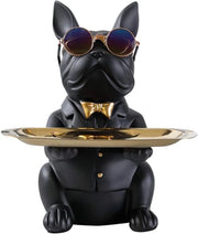 Scultura decorativa per cani, bulldog, oggetto decorativo, contenitore per oggetti, moneta, ingresso, chiave, contenitore per snack, opera d'arte moderna, casa, decorazione per ufficio, decorazione