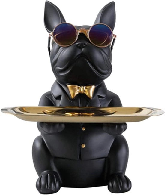 Scultura decorativa per cani, bulldog, oggetto decorativo, contenitore per oggetti, moneta, ingresso, chiave, contenitore per snack, opera d'arte moderna, casa, decorazione per ufficio, decorazione