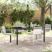 Set da Pranzo per Giardino 5 pcs Bianco