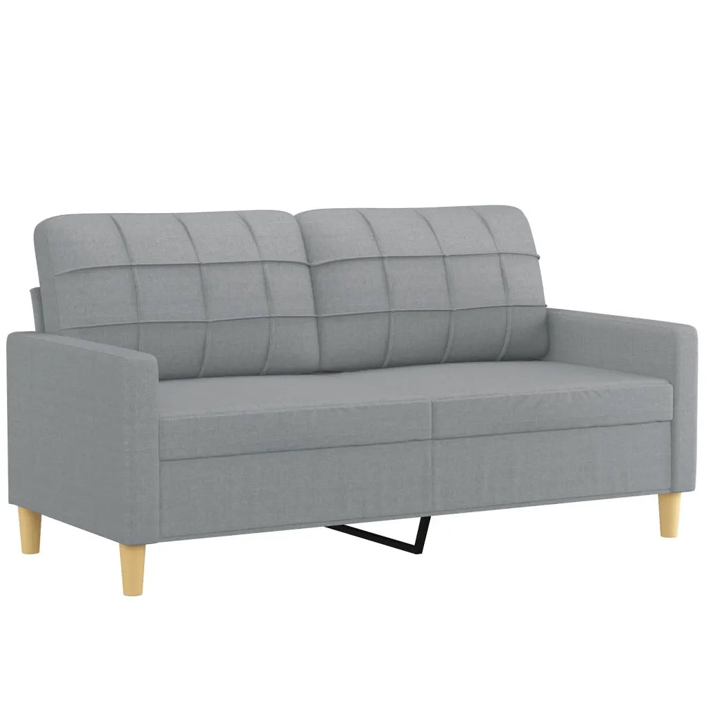 Set di Divani 2 pz con Cuscini Grigio Chiaro in Tessuto 3201274