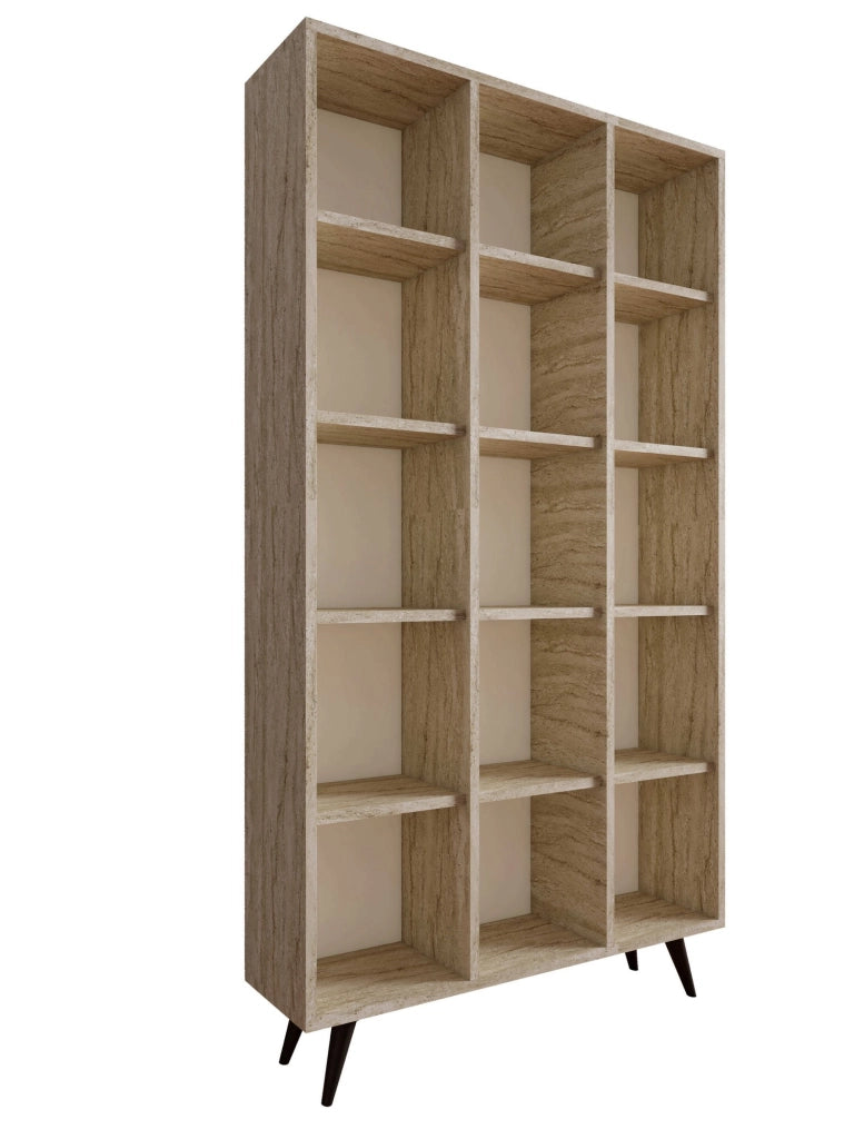 Libreria in legno "Zipa" 100 x 25 x 184 cm - Travertino
