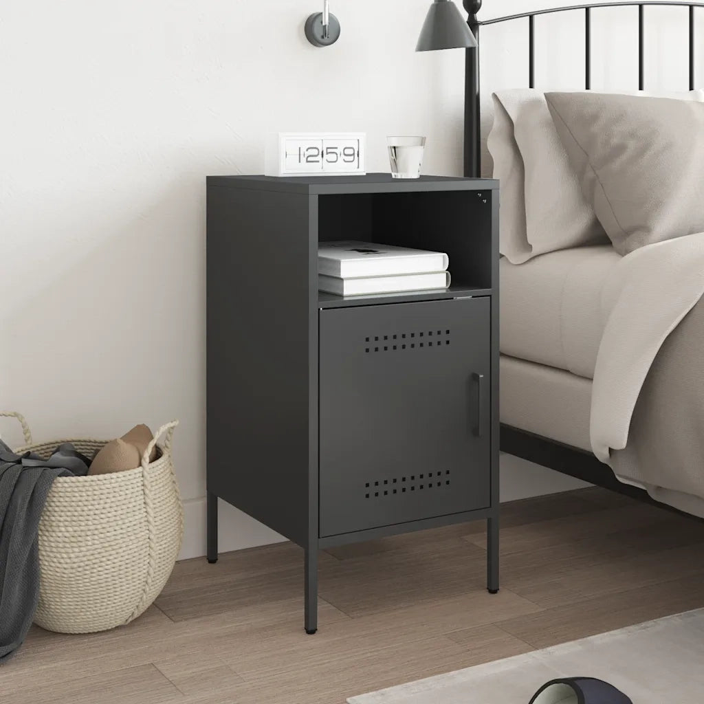Comodino Nero 36x39x68 cm in Acciaio 843066