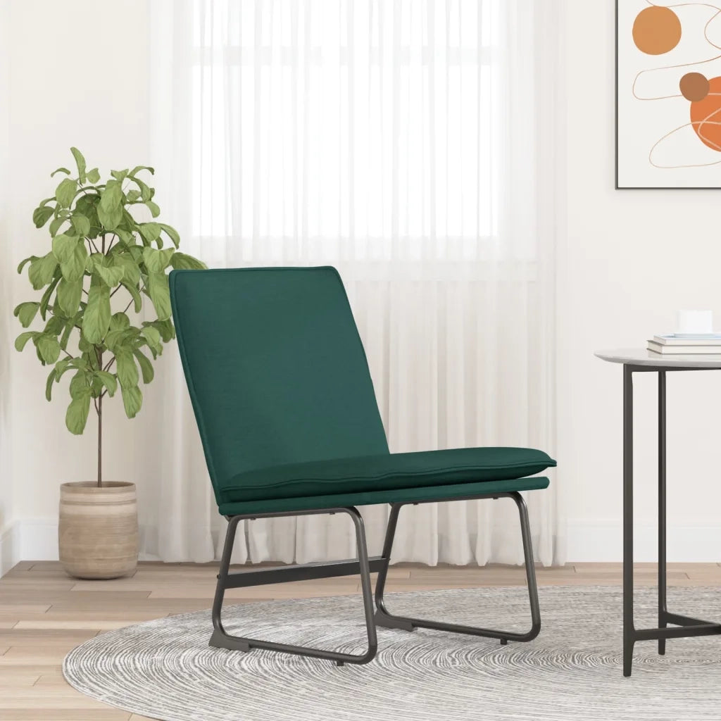 vidaXL Sedia Lounge Verde Scuro 52x75x76 cm in Tessuto