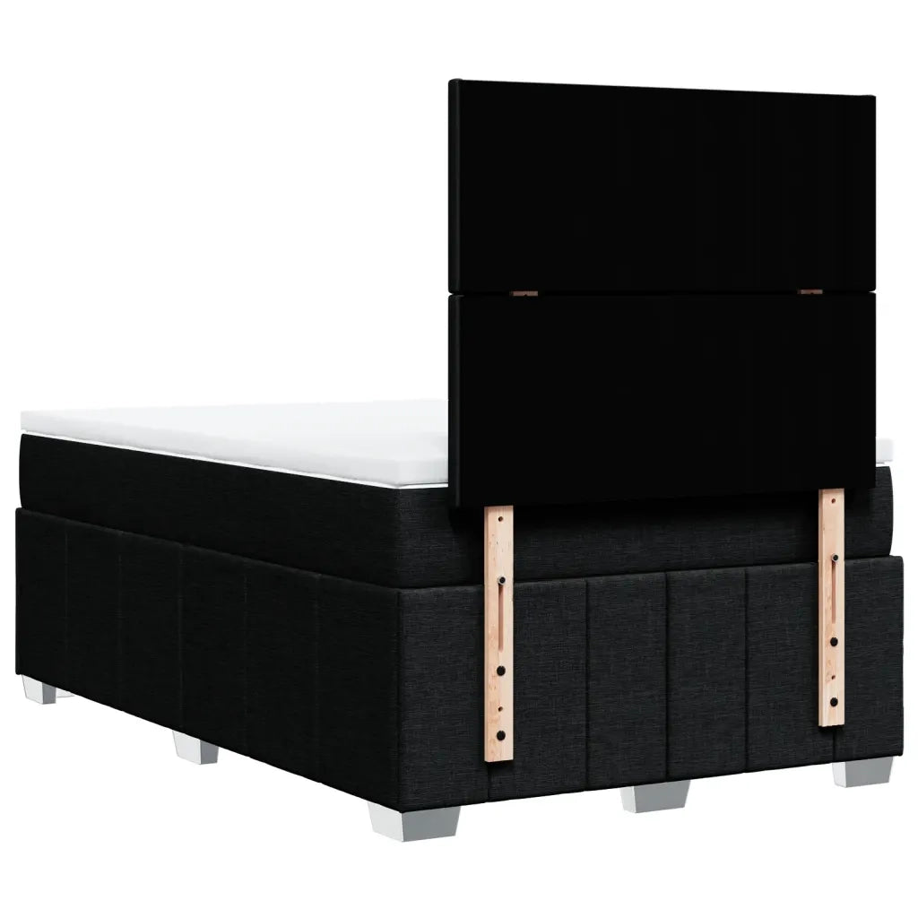 Giroletto a Molle con Materasso Nero 120x200 cm in Tessuto