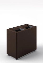 Pattumiera a 2 Scomparti Totale 24 L 48,5x25,5x39 cm con Contenitori Interni in Acciaio Verniciato Corten