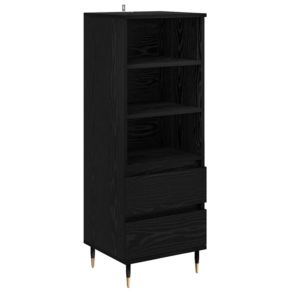 Credenza | Madia | Buffet da pranzo | Armadio da pranzo Rovere Nero 40 x 36 x 110 cm Legno multistrato