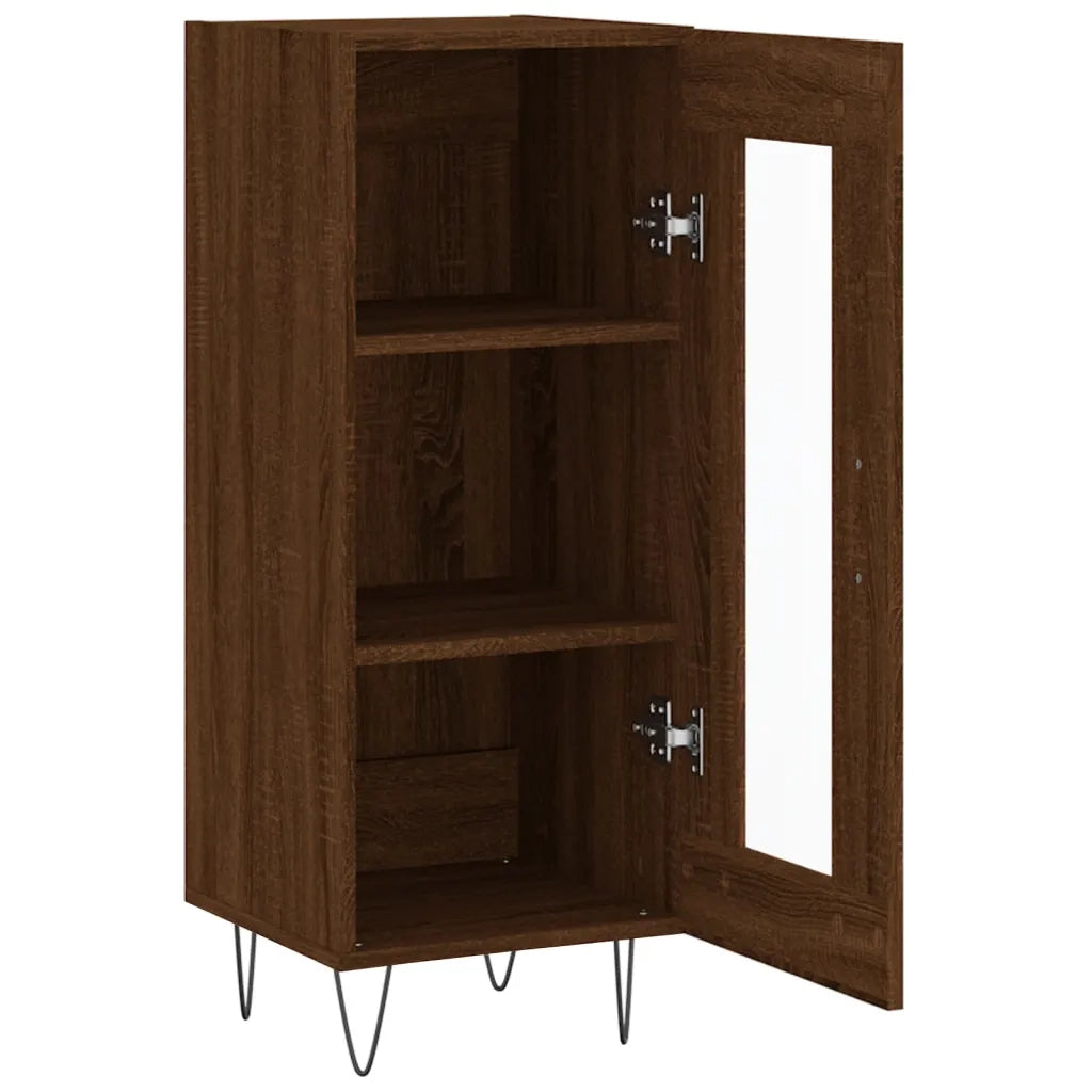 Credenza Rovere Marrone 34,5x34x90 cm in Legno Multistrato 828795