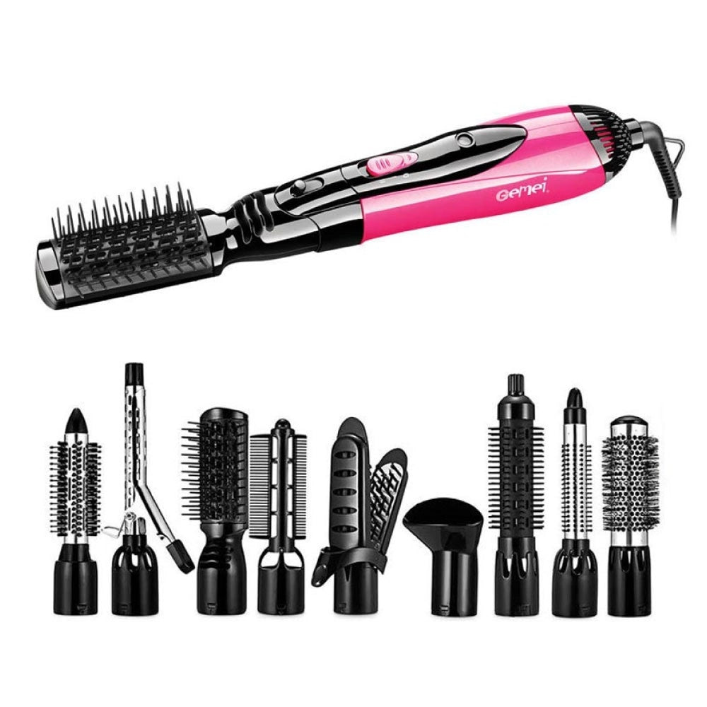 Trade Shop - Styler Ad Aria Calda Professionale 10 In 1 1000w Spazzola Elettrica Phon Gm-4835 -