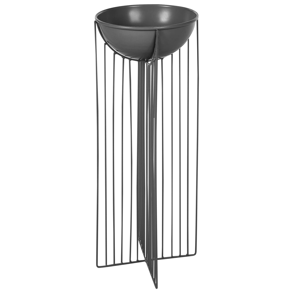 Set di 2 supporti per piante per vaso per fiori rotondo 55/45 cm in metallo nero per interni ed esterni