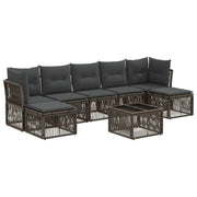 Set Divano da Giardino 8 pcs Grigio polyrattan