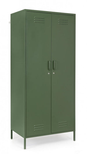 Armadio 2 Ante 50x80x185 cm Cambridge in Acciaio Verde