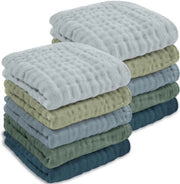 Asciugamani per Bambini Extra Zolti 10 Stuks - 6 Strati di Cotone - Grandi Asciugamani Assorbenti per Pelli Sensibili dei Bambini - 25x25 cm - Adatti a Neonati e Bambini in Età Prescolare