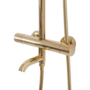 Set Doccia Da Incasso Con Termostatato Lungo Gold