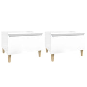 Tavolini 2 pz | Tavolo laterale Bianco Lucido 50x46x35 cm in Legno Multistrato