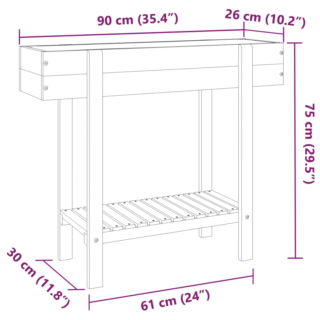 Fioriera Rialzata da Giardino 90x30x75 cm Legno Massello Acacia