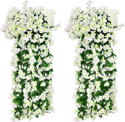 Sistema di Riepilogo di Fiori Finti - Set a 2 Pezzi | Resistente ai raggi UV | Bouquet di Fiori Pendenti Finti .