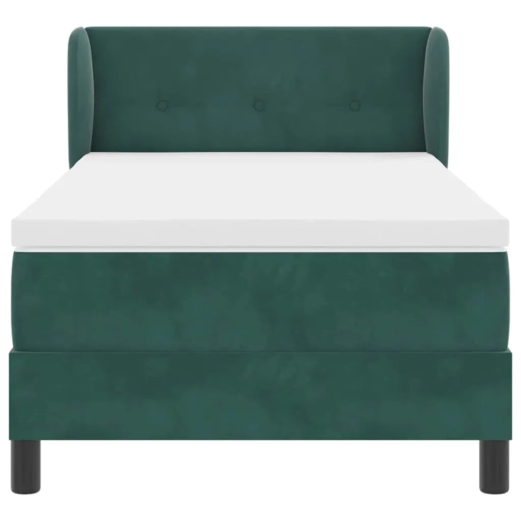 Letto a molle con materasso-Struttura Letto con Materasso Verde scuro 90 x 200 cm Velluto 784888
