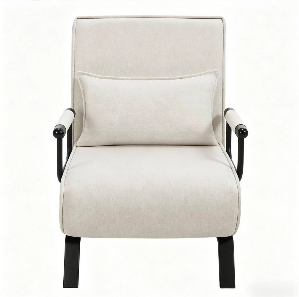 Poltrona letto pieghevole 3 in 1 beige con schienale regolabile