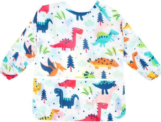 Schort acqua resistente per bambini - Età 3-8 anni - Manica lunga - Tasca - Bianco