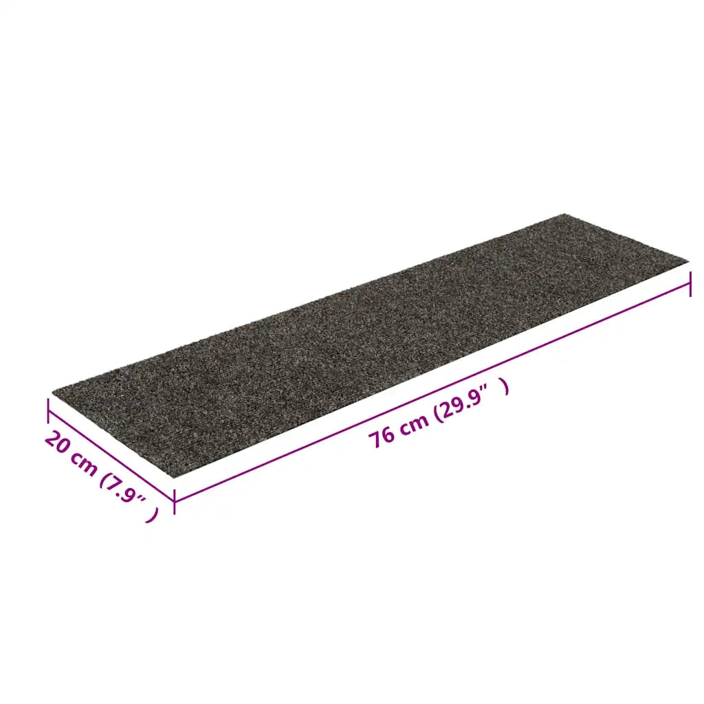 Tappetini per scale autoadesivi 15 pz | Gradini per Scale 76x20 cm antracite rettangolari