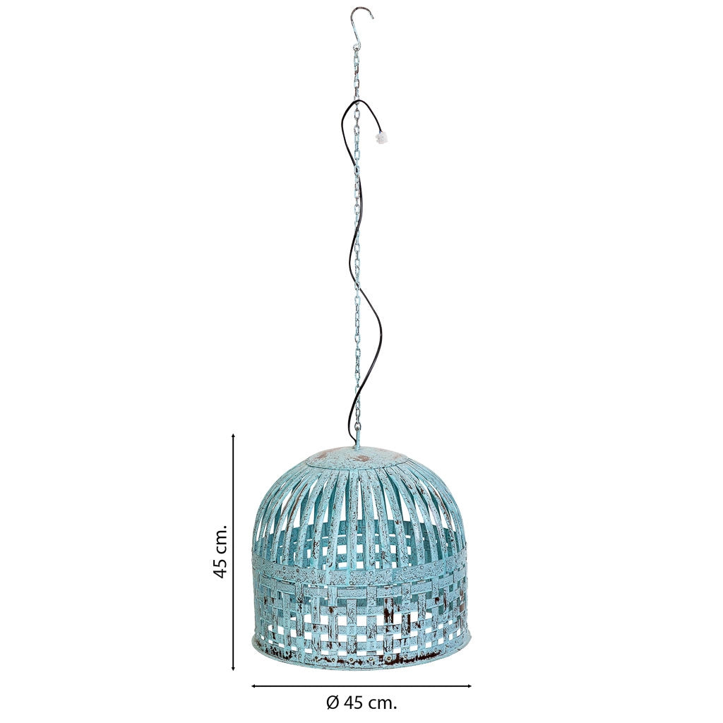 Lampada da soffitto in metallo blu antico, D45x45 h cm
