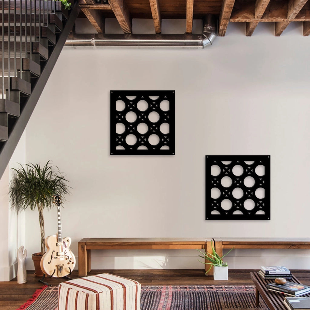 NOTTINGHAM - Pannello in PVC traforato - Parasole Misura: 73x73 cm, Colore: nero