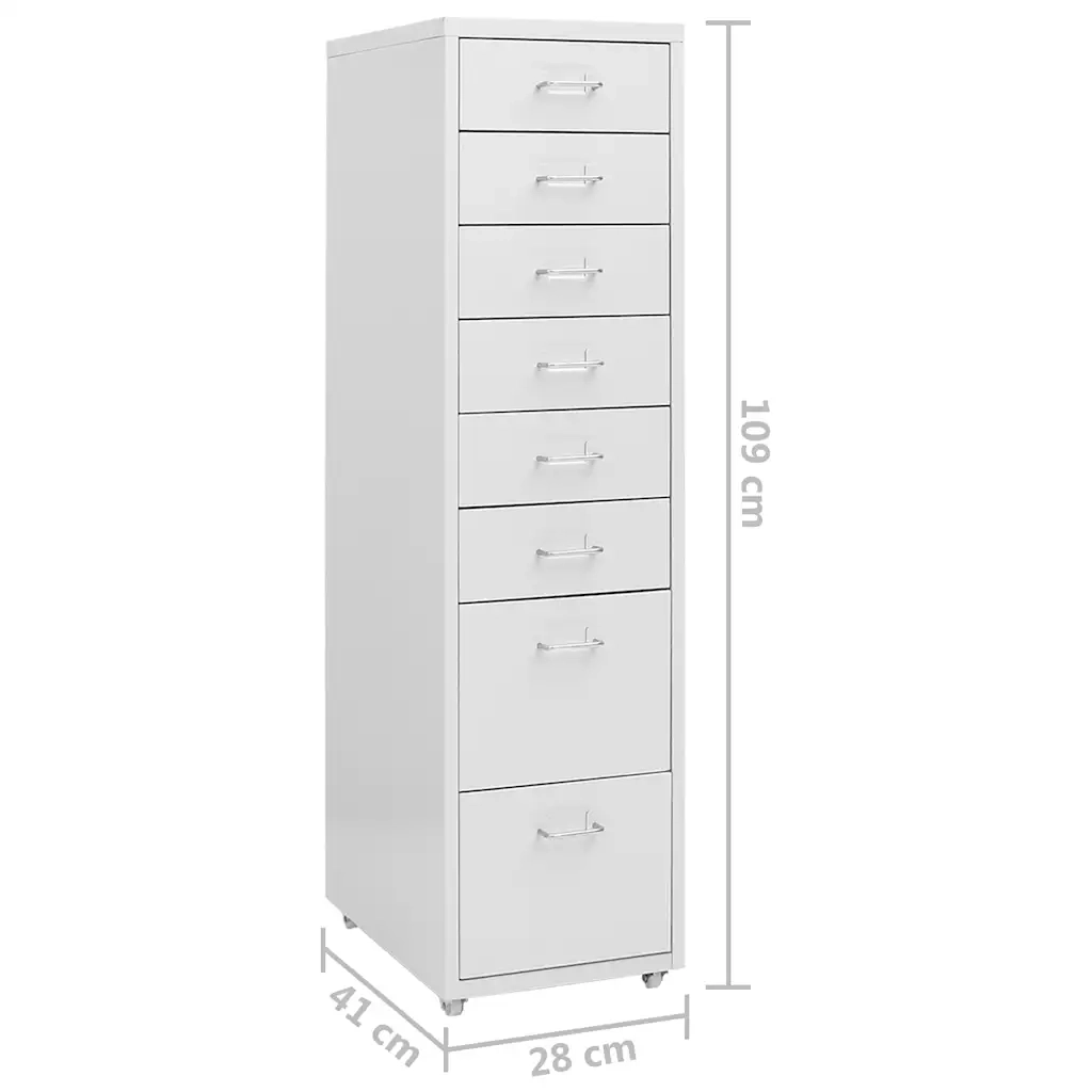 Schedario Mobile Grigio 28x41x109 cm in Metallo CFW9765252