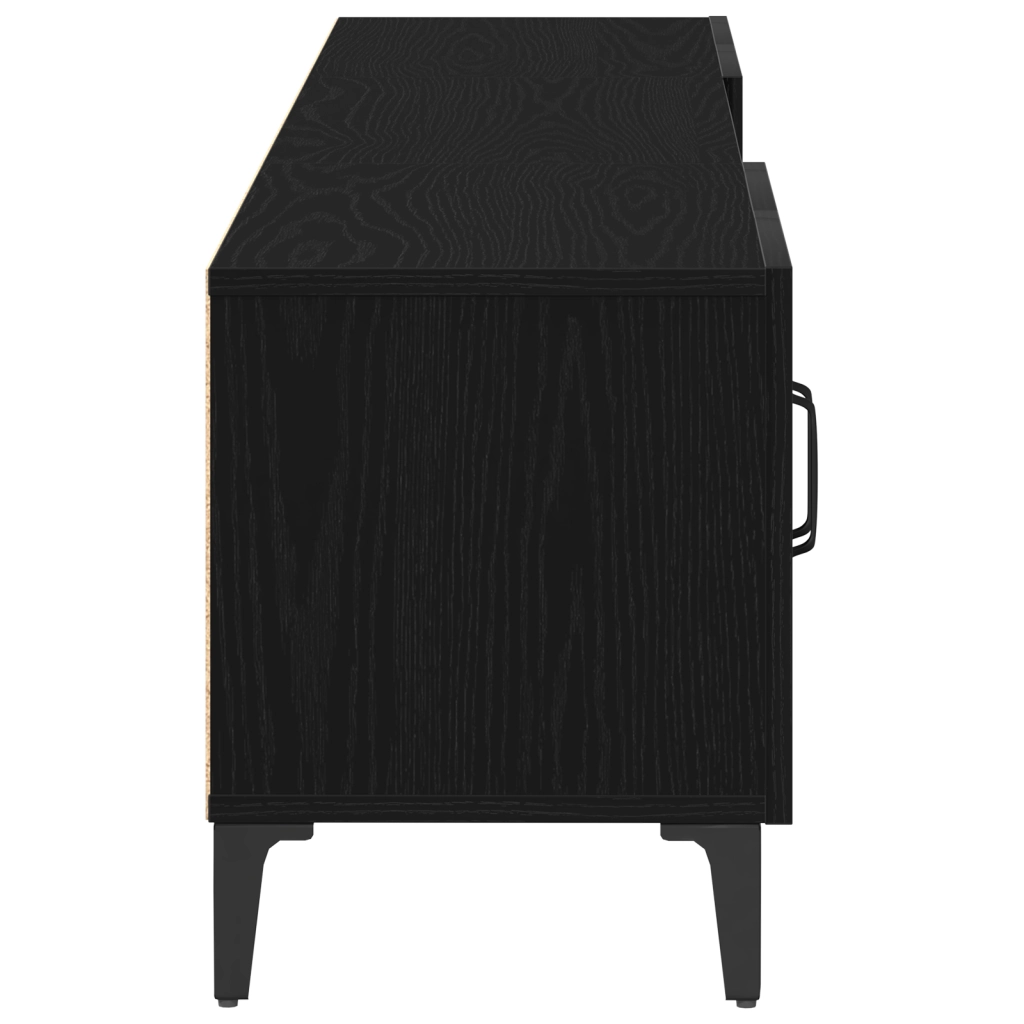 Mobile per TV Nero Rovere 180x31,5x40 cm Legno ingegnerizzato