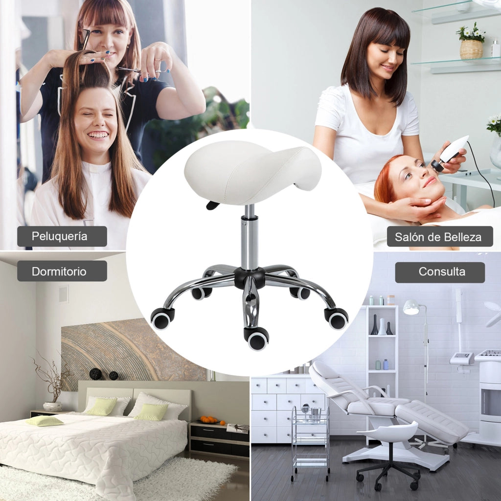 Sgabello Girevole con Altezza Regolabile ¨C Minimal ¨C 52x53x49-61cm Bianco