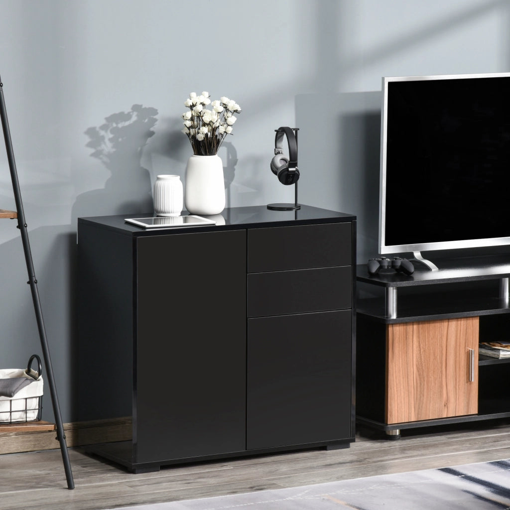 Mobiletto Multiuso con 2 Cassetti e 2 Armadietti ¨C zephmum ¨C 79x36x74cm