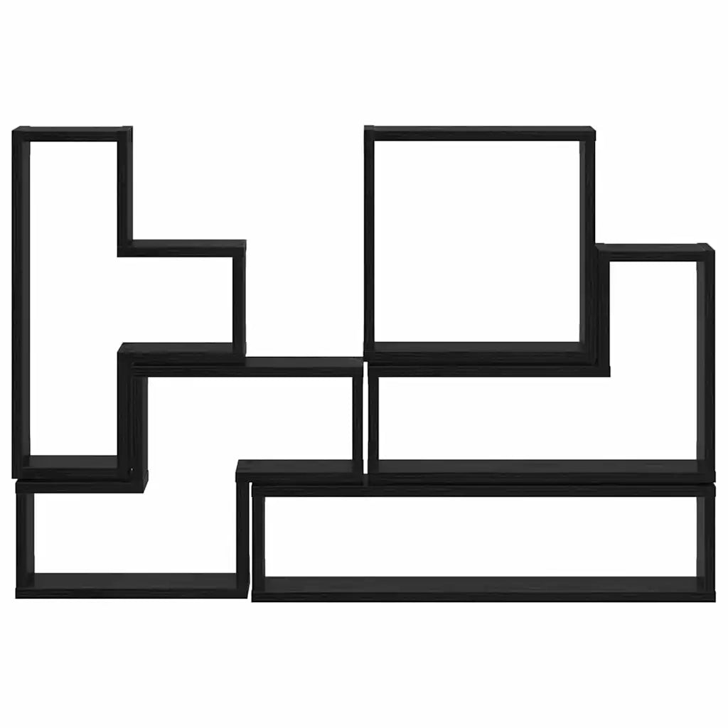 Scaffale da parete Rovere Nero 96 x 12 x 64 cm 879641