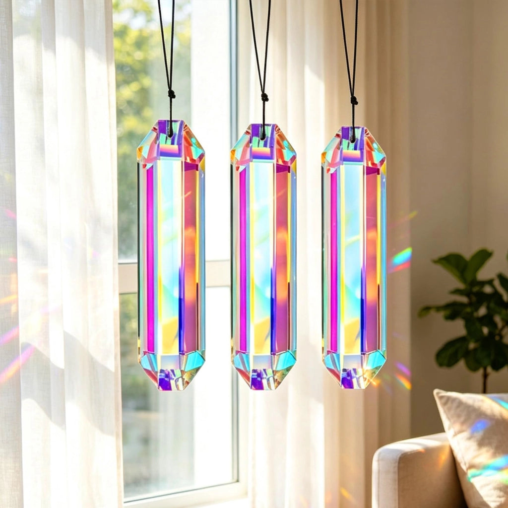 Set di 3 cristalli K9 per catturare la luce solare, prismi arcobaleno