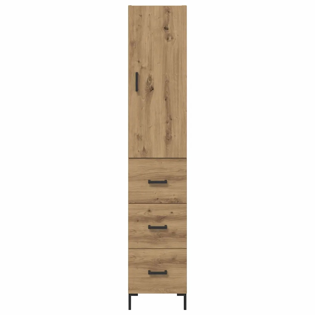 Credenza | Madia | Buffet da pranzo | Armadio da pranzo con cassetto Rovere artigianale 69,5 x 34 x 180 cm