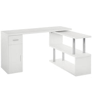 Scrivania Angolare Moderna in Legno con Cassetti ¨C Zephmum ¨C Bianco 90x50x