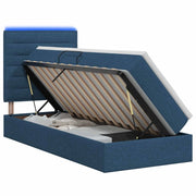 Letto con contenitore LED e materasso Blu 90 x 190 cm Tessuto 3459854