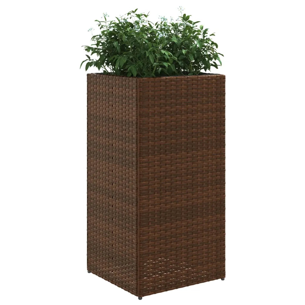 Fioriere da Giardino 2 pz Marrone 40x40x80 cm in Polyrattan