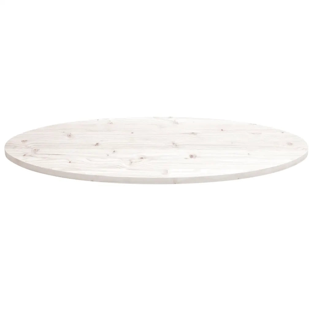 vidaXL Piano Tavolo Bianco 110x55x2,5 cm Legno Massello di Pino Ovale
