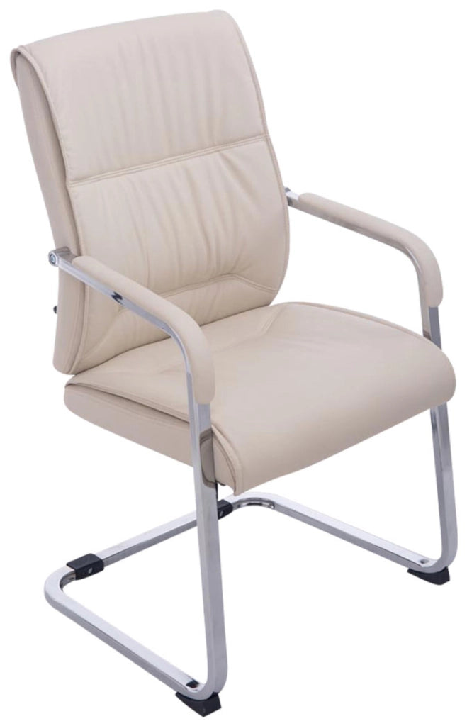 Set di 2 sedie a sbalzo XXL Anubis in similpelle crema