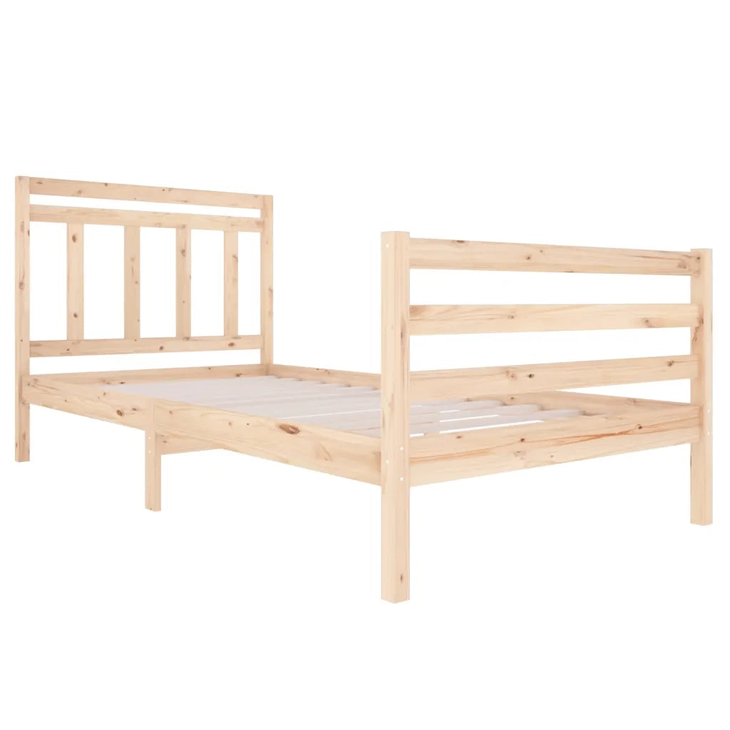 Letto singolo | Letto per adulti | Giroletto in Legno Massello 100x200 cm