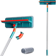 Kit di pulizia finestre - "Kit di pulizia finestre professionale: 2-in-1 pulitore di finestre e tirapulitore con maniglia telescopica per la pulizia efficiente di finestre alte, sia all'interno che all'esterno