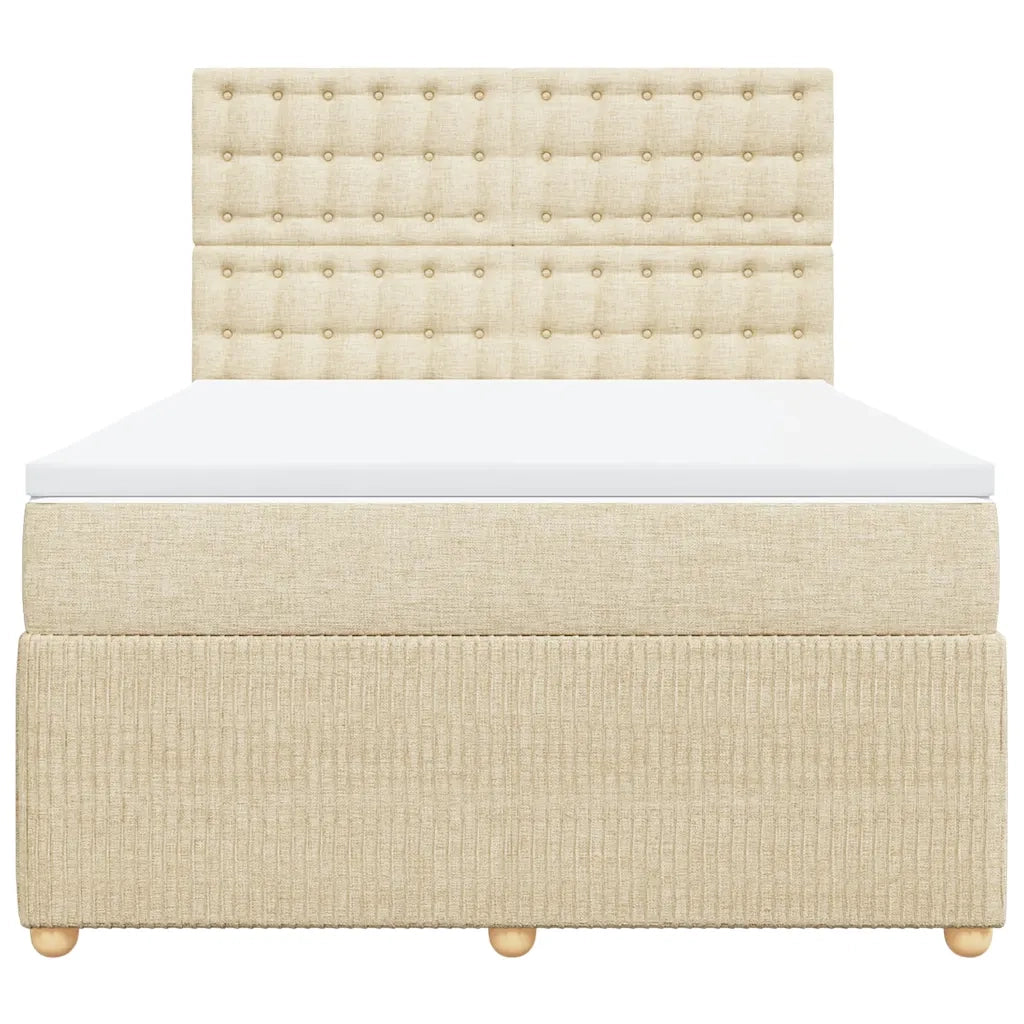 Giroletto a Molle con Materasso Crema 140x19 cm in Tessuto
