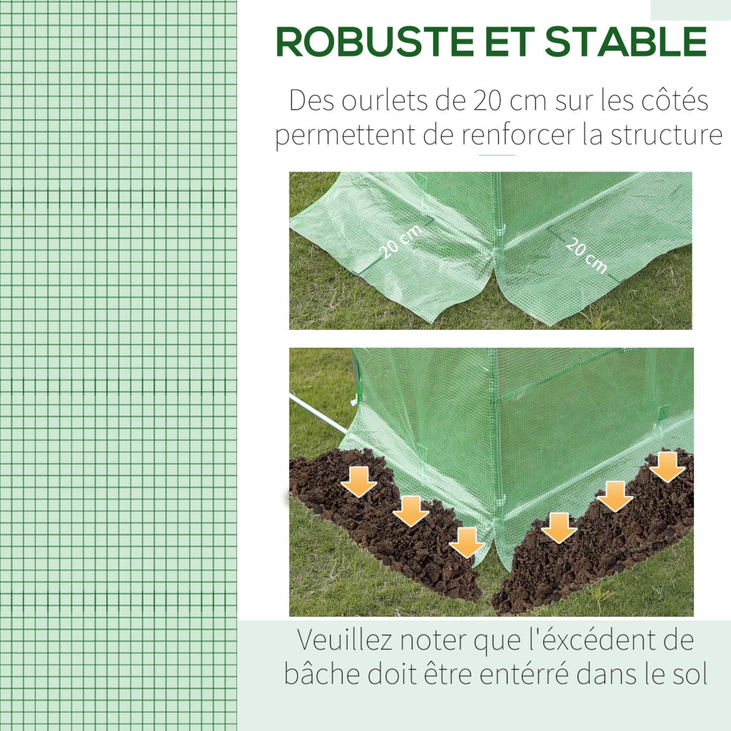 Serra da Giardino Tunnel ¨C zephmum ¨C Verde Scuro 3x3x2m 6 Finestre Porta a Rullo