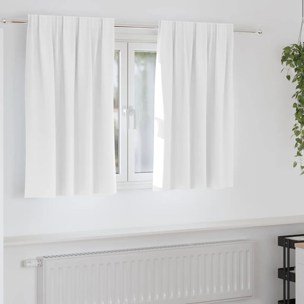 Tende Blackout con Anelli 2 pcs Bianco brillante 140 x 140 cm 4107493