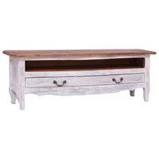 Mobile TV multimediale scaffale TV credenza mobile TV sala da pranzo soggiorno camera da letto 120 x 30 x 40 cm legno massello di mogano bianco 02_0025814