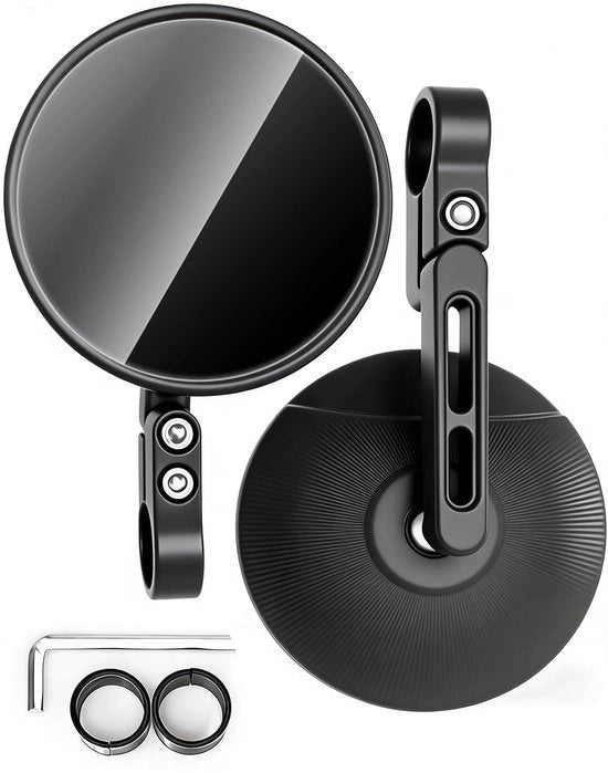 Specchio retrovisore per scooter e ATV 360° girevole - Certificato E24 - Compatibile con scooter e ATV - Diametro 22 mm/25 mm - Alta qualità