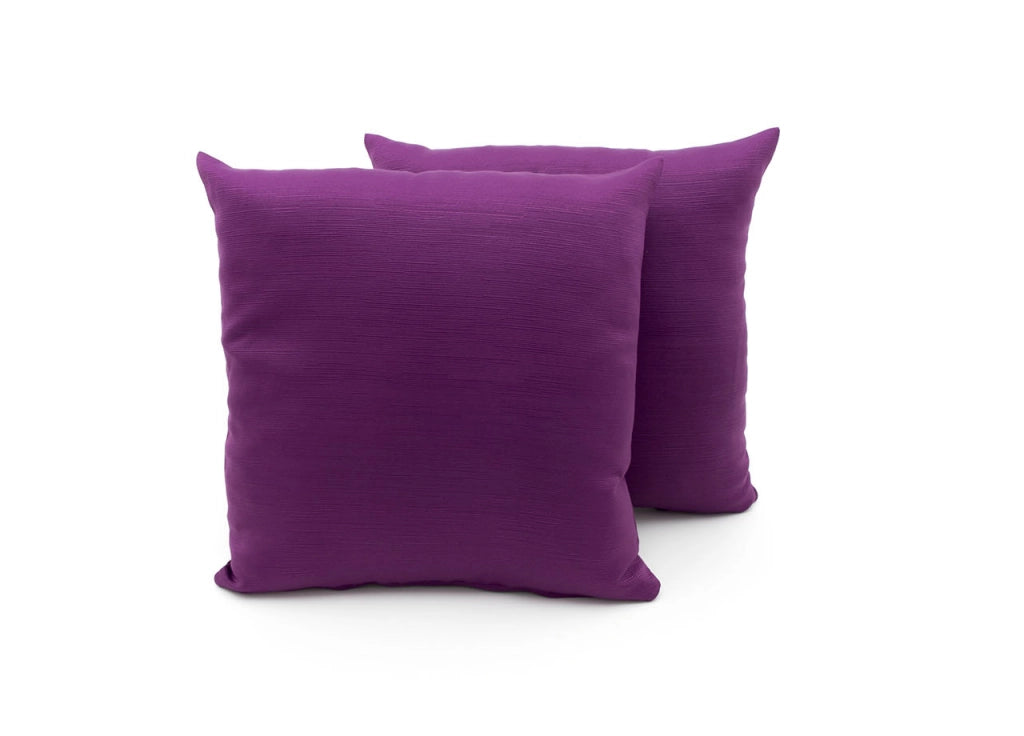 Coppia Cuscini Arredo Imbottiti Tessuto Ottoman In Tinta Unita Colore Viola 38 - 60x60 - Viola 38