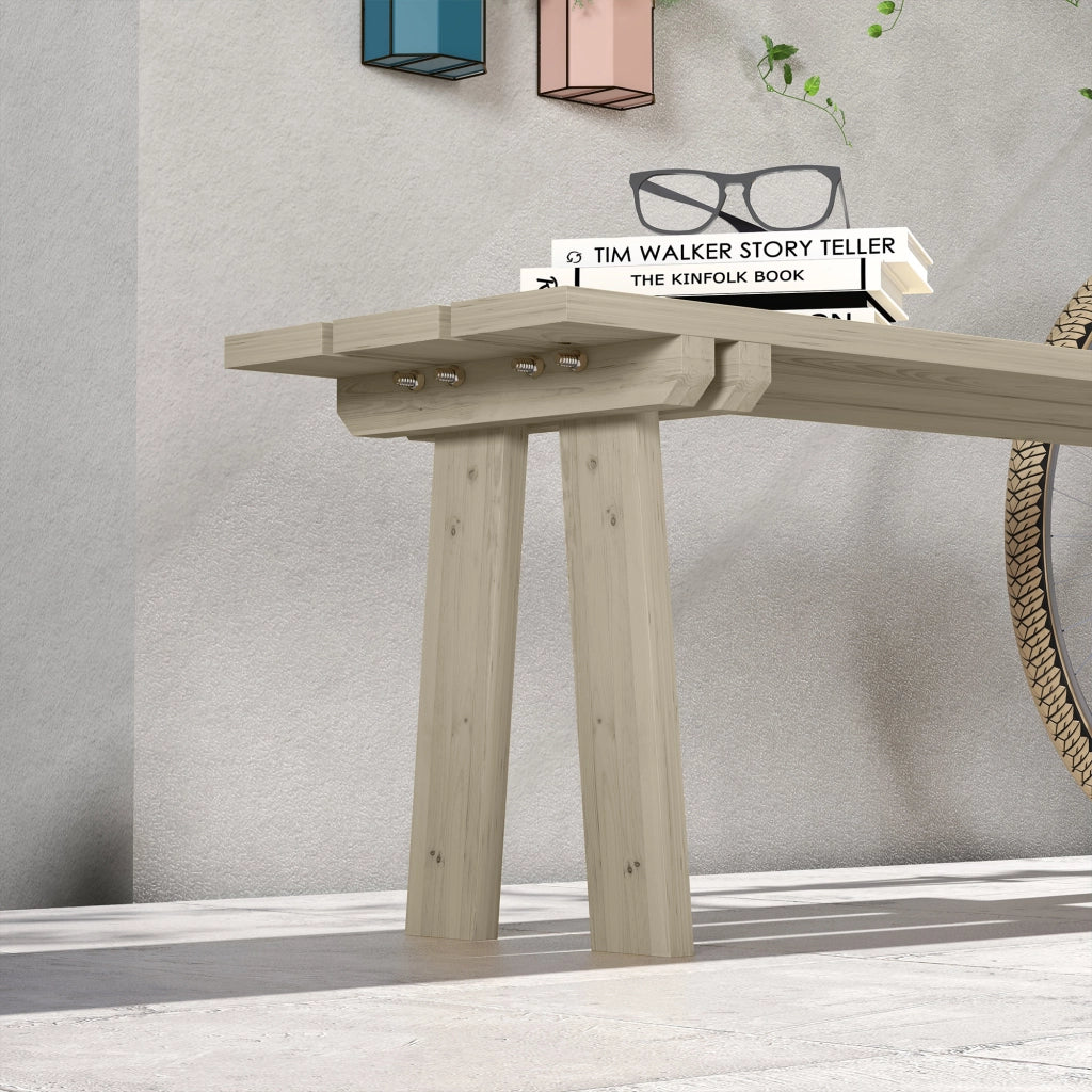Panchina in Legno 2 Posti ¨C zephmum ¨C Naturale 130x38x45 cm